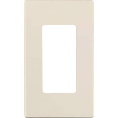 Leviton Decora Plus 1-Gang Poly Carbonate Screwless Decorator Wall Plate, Light Almond C48-80301-00T